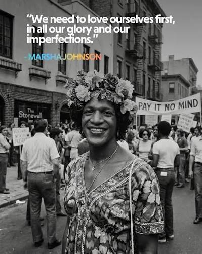 ThePandemos's tweet photo. "Marsha P. Johnson wasn't trans!1!1!" cry the transphobes.

Marsha P. Johnson;
1 - Consistently used the name Marsha P. Johnson
2 - Used she/her pronouns
3 - Lived publicly in feminine presentation
4 - Talked about being uncomfortable with the roles imposed on her 'being' a man https://t.co/Y8d9NaPYbB