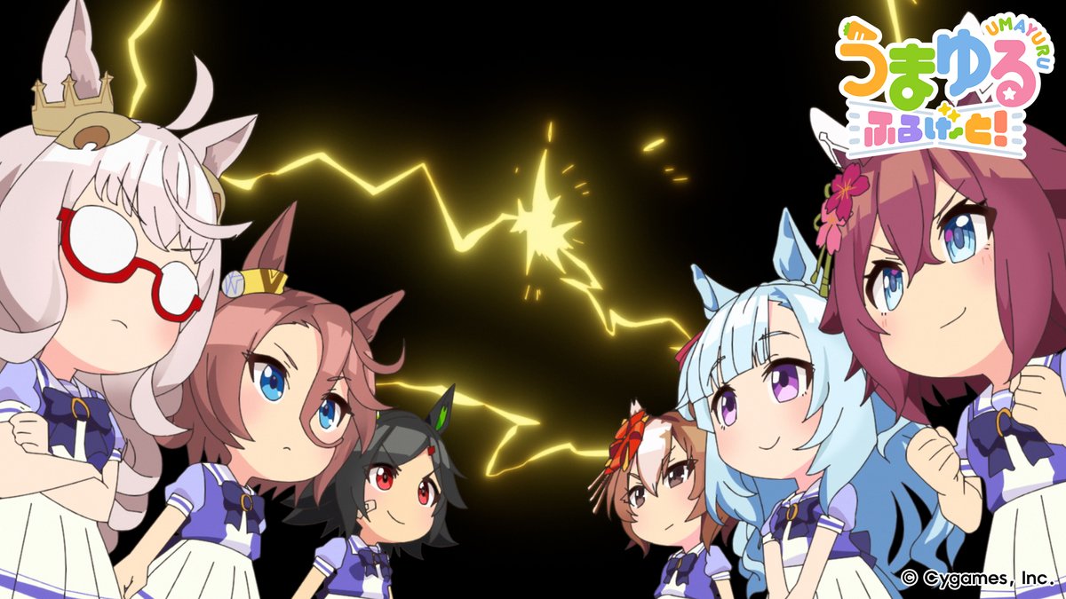 umamusume_eng's tweet photo. #Umayuru: Full Gate! 
Ep. 2: Where Friendships Shine! Impressions Tournament!

Watch Now:
https://t.co/ia2TMcmUEV

It's the day of the Solefall Faire, and BNW are up against Sakura Chiyono O, Yaeno Muteki, and Mejiro Ardan in an impressions tournament! Each team has the fiery power of friendship on their side, so who will come out on top?!

#Umamusume