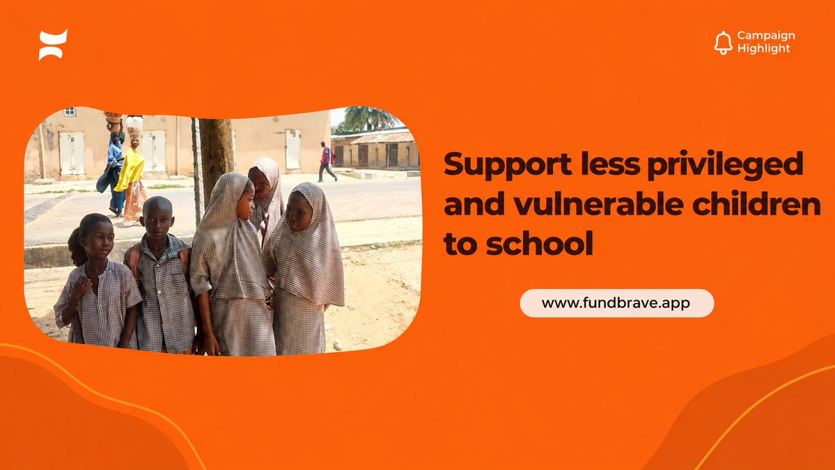 FundBrave's tweet photo. Some children in Yola are showing up to school every day with the determination to learn, even when their families cannot afford the basic supplies they need.

They walk to school. They sit in class. They keep learning.

And they still dream of becoming doctors, engineers, nurses, teachers and more.

But dreams need support too...👇