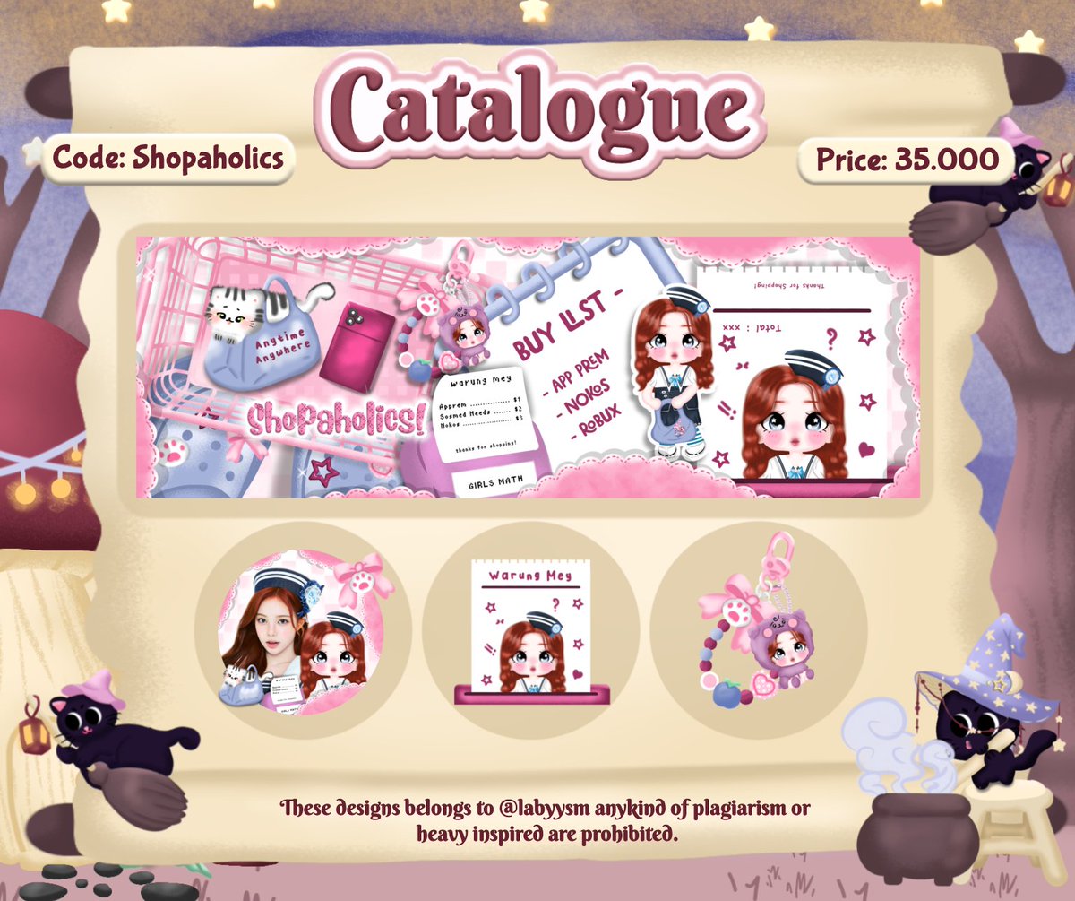 labyysm's tweet photo. ★  ↷ 🌠˚ a help repost? thanks!  ｡｡  🌀 ♡ 

 ⠞ ☆̲ .. 💫 ding dong 💬🦢 ⪩ ⪨  Shopaholics! sudah tersedia versi chibi terbaruu, yeay!⭐ Special awal bulan aku mau open request katalog ini, dengan harga bundle di alt  ₊ ˚ 🍬  #zonauang #bealanja https://t.co/Com4hLg5st