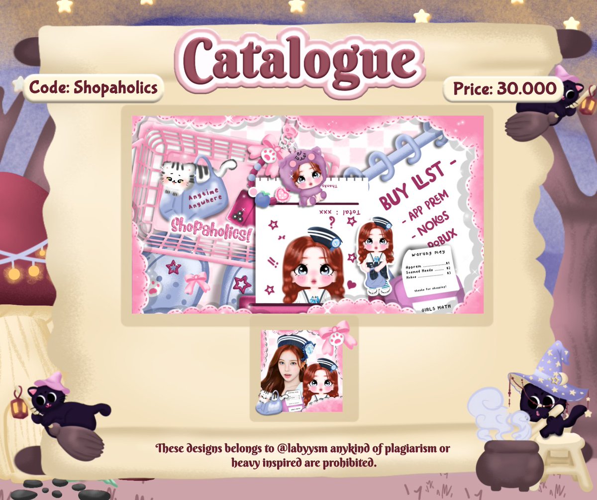 labyysm's tweet photo. ★  ↷ 🌠˚ a help repost? thanks!  ｡｡  🌀 ♡ 

 ⠞ ☆̲ .. 💫 ding dong 💬🦢 ⪩ ⪨  Shopaholics! sudah tersedia versi chibi terbaruu, yeay!⭐ Special awal bulan aku mau open request katalog ini, dengan harga bundle di alt  ₊ ˚ 🍬  #zonauang #bealanja https://t.co/Com4hLg5st