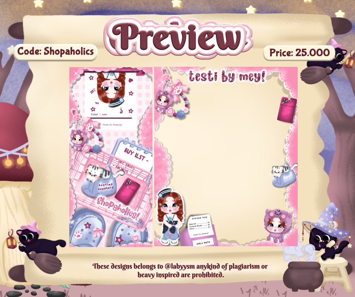labyysm's tweet photo. ★  ↷ 🌠˚ a help repost? thanks!  ｡｡  🌀 ♡ 

 ⠞ ☆̲ .. 💫 ding dong 💬🦢 ⪩ ⪨  Shopaholics! sudah tersedia versi chibi terbaruu, yeay!⭐ Special awal bulan aku mau open request katalog ini, dengan harga bundle di alt  ₊ ˚ 🍬  #zonauang #bealanja https://t.co/Com4hLg5st