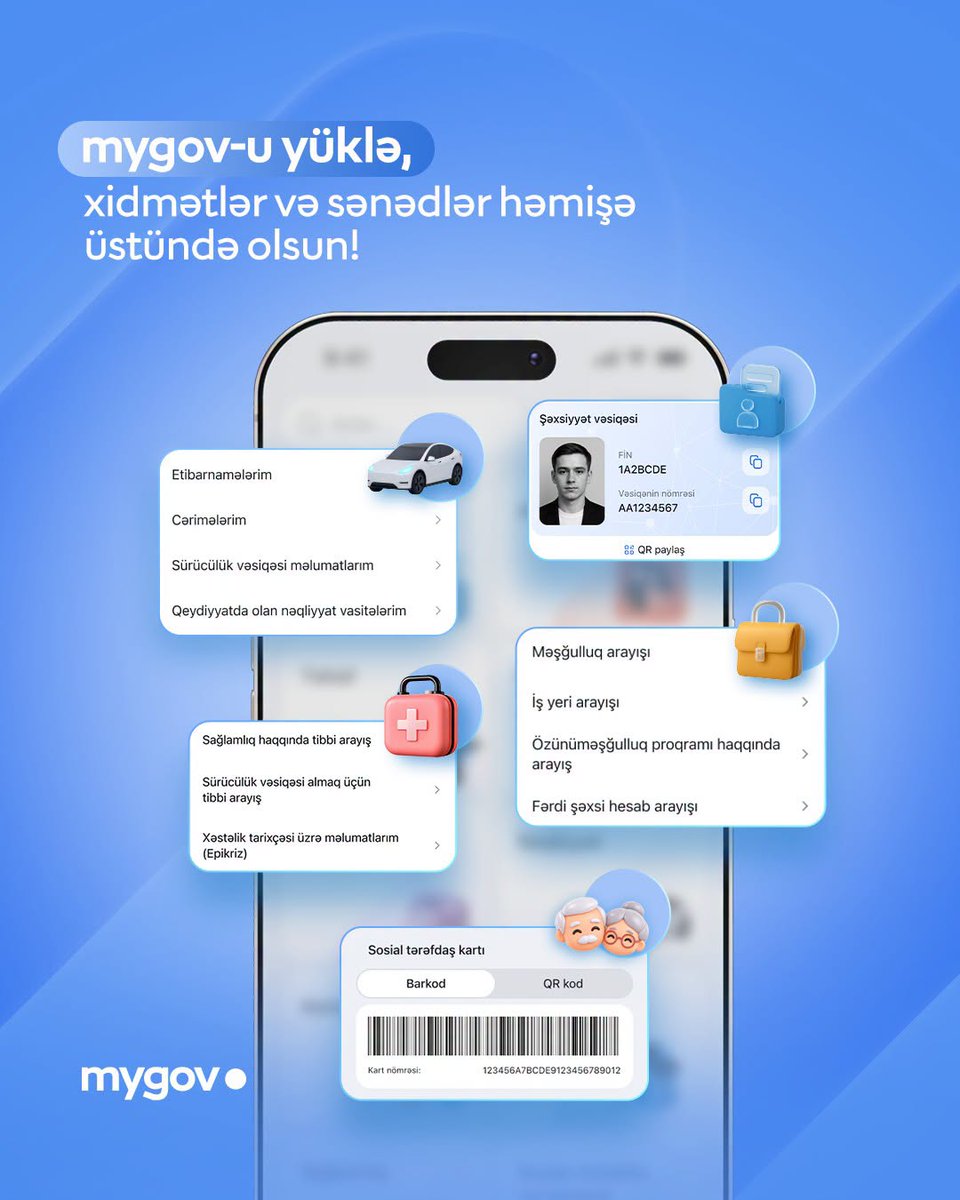 gence_icra's tweet photo. Hörmətli sakinlər və dəyərli vətəndaşlar!

Dövlət xidmətlərini hər biriniz üçün daha rahat, sürətli və əlçatan etmək məqsədilə yenilənmiş “mygov” mobil tətbiqini diqqətinizə təqdim edirik.  

Daha ətraflı:
https://t.co/L446VyIf2S https://t.co/v96IHoELrn