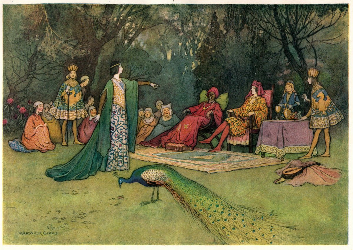 pearlusconi's tweet photo. Stories from the Pentamerone, by Giambattista Basile, illustrated by Warwick Goble, 1911 https://t.co/nqZ5eAJg0f