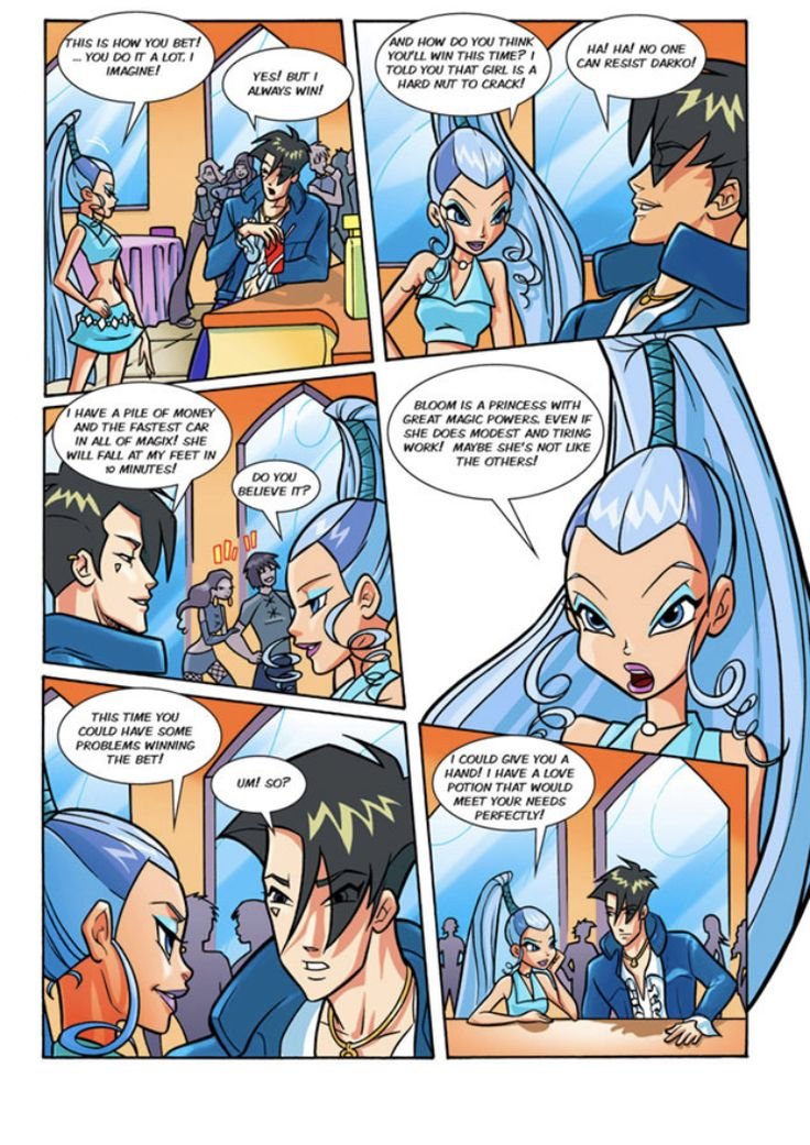 thebloomix's tweet photo. The Winx comics are so interesting because anything can happen in them. Diaspro teaming up with Bloom, Helia breaking up with Flora, and even Icy getting a boyfriend. I'd like to see these storylines adapted. https://t.co/Qh3qH9QlOG