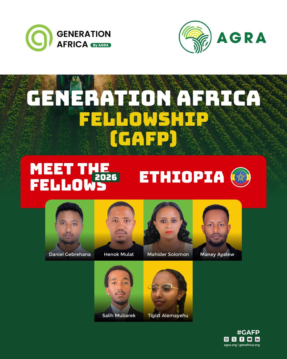 GenAfrica_'s tweet photo. 🇪🇹 Meet Ethiopia’s #GAFP2026 Fellows!
10 ambitious founders. One shared vision transforming Africa’s agriculture and food systems
From coffee and poultry to agro-processing, organic fertilisers and sustainable solutions, they’re tackling real challenges across the value chain. https://t.co/xj29xT7sab