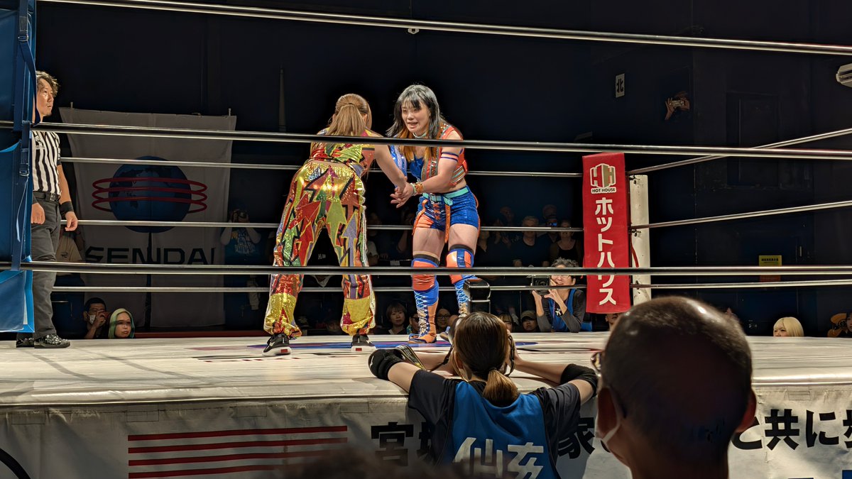 SCSAWWF's tweet photo. 話題の彩桜選手の試合を初観戦でした。
空中姿勢の良さはさすが！伸びしろ無限大な選手で末恐ろしい…。
海外大資本に目をつけられるのも時間の問題か？！
#アップタウン
#彩桜
#SENJO https://t.co/o4Y5x63NM2