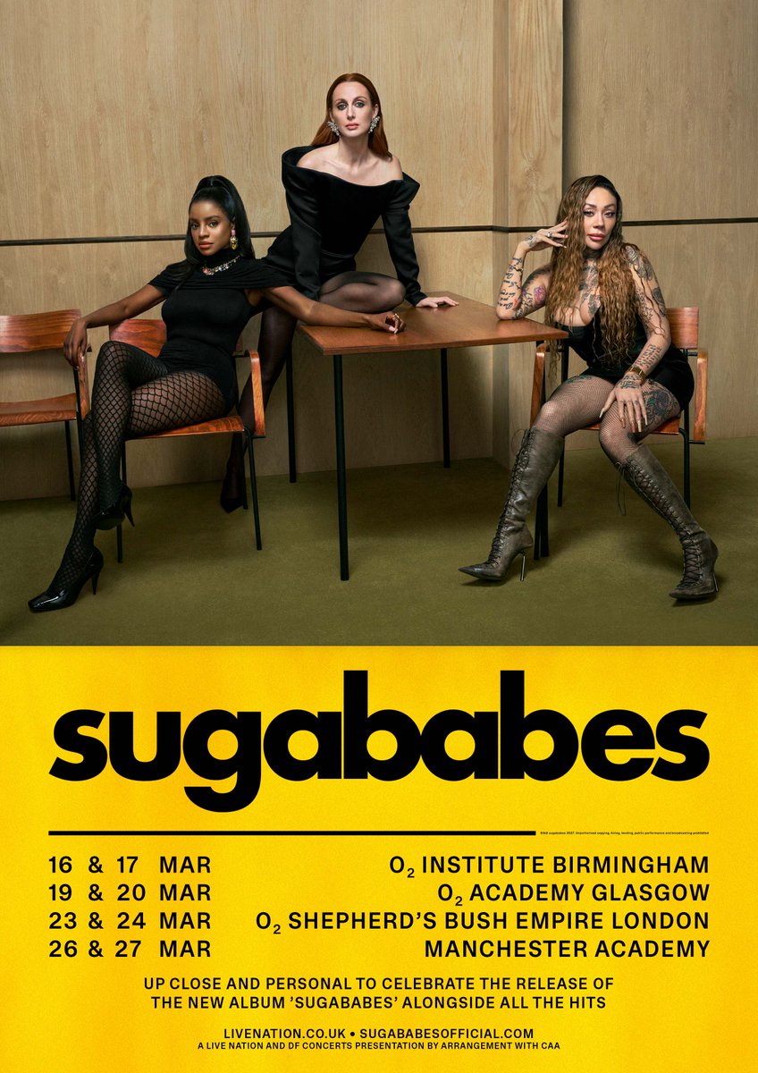 O2AcademyGla's tweet photo. JUST ANNOUNCED: The Sugababes are back! Coming to the #O2AcademyGlasgow Saturday 20th March 2027.

Priority Tickets on sale Wednesday 7th October 10am-https://t.co/y1g6w6CEup https://t.co/U8eR9F9jW0