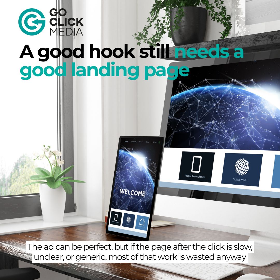 GoClick_Media's tweet photo. A strong ad is only half the journey. What someone lands on after the click matters just as much. 🎯

⏱️ Page load speed a 1 second delay can risk a 7–20% drop in conversions
📋 Form length dropping to 3 fields or fewer can yield over a 120% conversion lift
Small details. https://t.co/Kxz5APnt3G