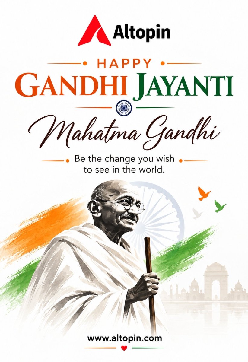 altopin's tweet photo. Happy Gandhi Jayanti🇮🇳

https://t.co/nnPo2FaNU6

#gandhijayanti #jayhind #altopininnovations #altopin https://t.co/bJC3U13jie