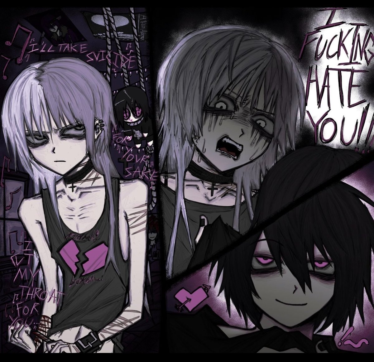 schiz0creep's tweet photo. Redraw of this old one, I was feeling a little teeny bit nostalgic https://t.co/HSR1c4oBE7