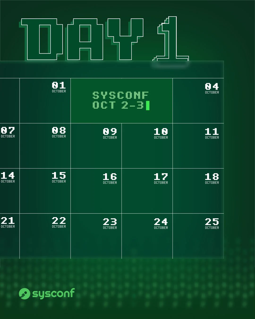 Oct 2nd 2026 is Day 1 of SysConf 2026.