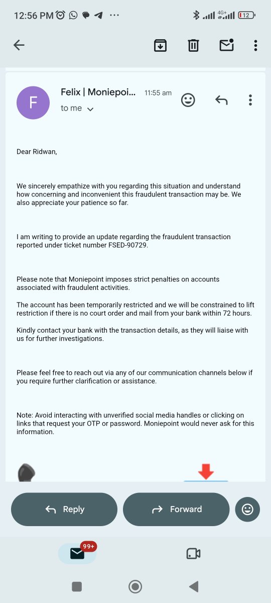 thisbeardedone's tweet photo. @palmpay_ng Your agents can't take action on a straightforward issue.

I sent a mail since July and also raised a dispute about a defraud case. Your agents keep pushing me around in circles.

The recipient bank @moniepointng  already made effort in restricting the account, they just need... https://t.co/WgvByOzkjU