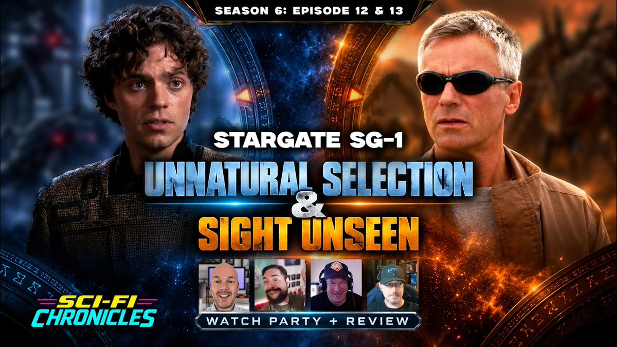 ChroniclesSci's tweet photo. Stargate fans — we're back Sunday for SG-1 Season 6 Episodes 12 &amp; 13! What are your memories of these two episodes — favourites, underrated, or not for you? Join the Sci-Fi Chronicles watch party Sunday at 8:30pm UK. https://t.co/CO9W856uCR https://t.co/gdT9vjvvN9