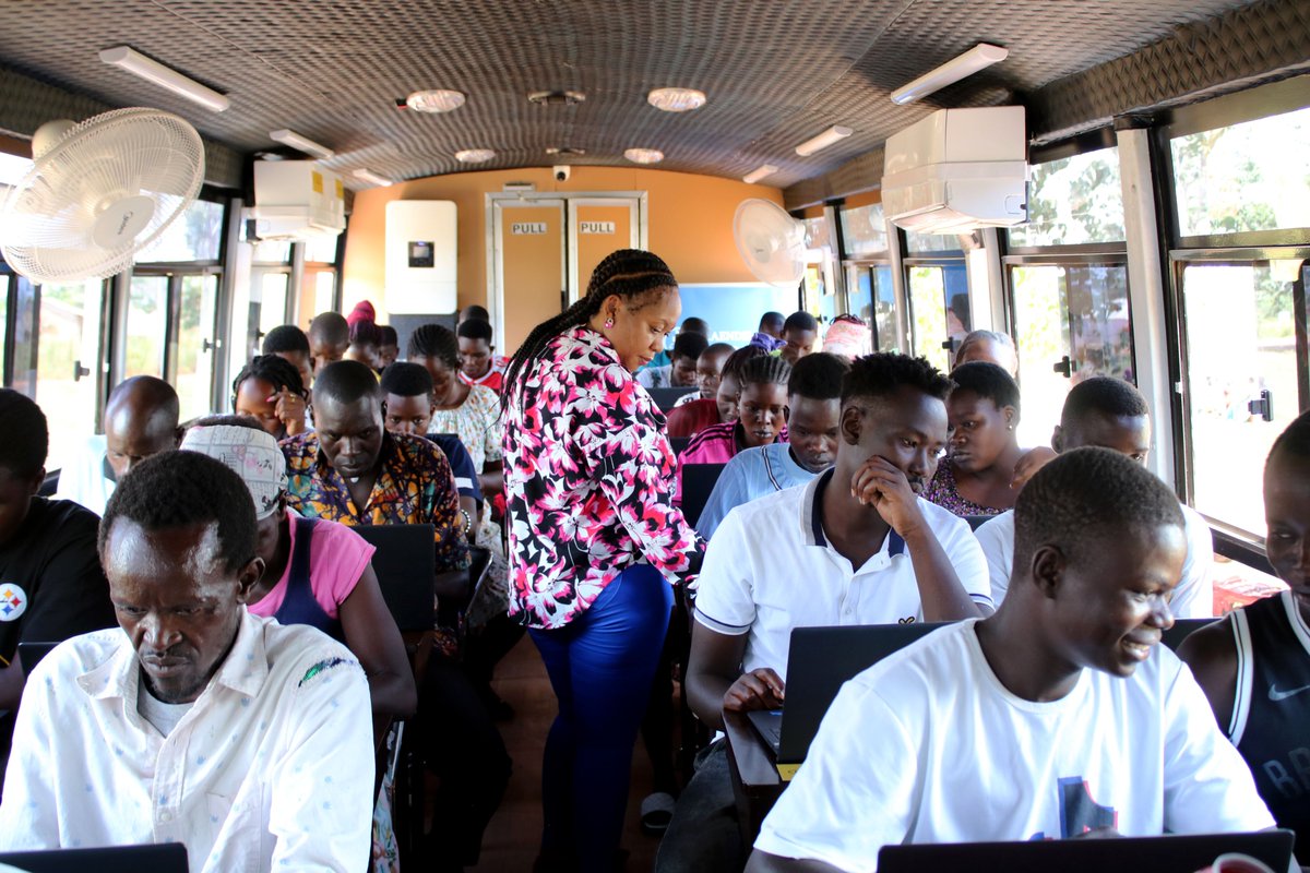 mtnug's tweet photo. Last week, our MTN Internet Buses headed to Northern Uganda, taking two different routes to Lamwo and Pader with one shared mission: bringing digital learning closer to communities. 

Today, 406 learners across the two districts are gaining practical digital skills to support learning, work and everyday life.

Together with @MaendeleoFdn, we’re turning digital access into opportunity, one community at a time.

Next week, we celebrate their journey as the learners come together in Pader for their graduation.

It’s all part of MTN Uganda Foundation’s commitment to expanding digital access and financial literacy across Uganda.

#DigitalAccess | #DigitalInclusion | #MTNSkillsAcademy