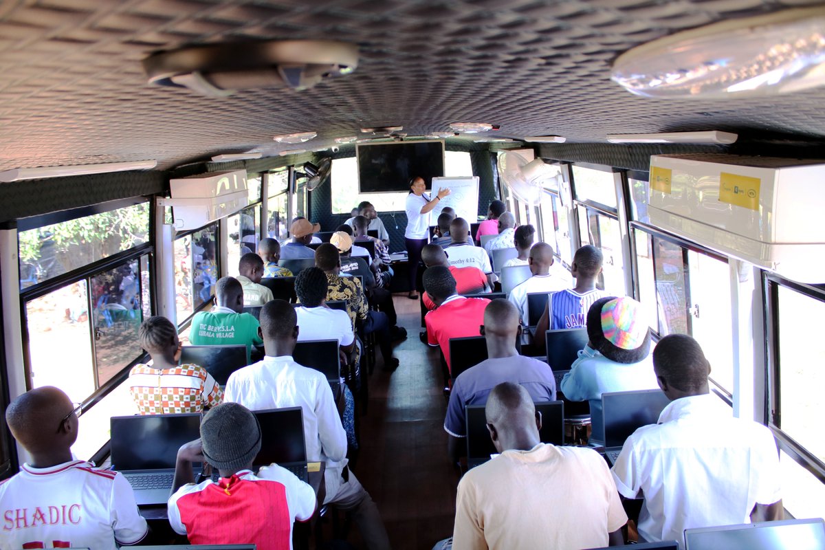 mtnug's tweet photo. Last week, our MTN Internet Buses headed to Northern Uganda, taking two different routes to Lamwo and Pader with one shared mission: bringing digital learning closer to communities. 

Today, 406 learners across the two districts are gaining practical digital skills to support learning, work and everyday life.

Together with @MaendeleoFdn, we’re turning digital access into opportunity, one community at a time.

Next week, we celebrate their journey as the learners come together in Pader for their graduation.

It’s all part of MTN Uganda Foundation’s commitment to expanding digital access and financial literacy across Uganda.

#DigitalAccess | #DigitalInclusion | #MTNSkillsAcademy