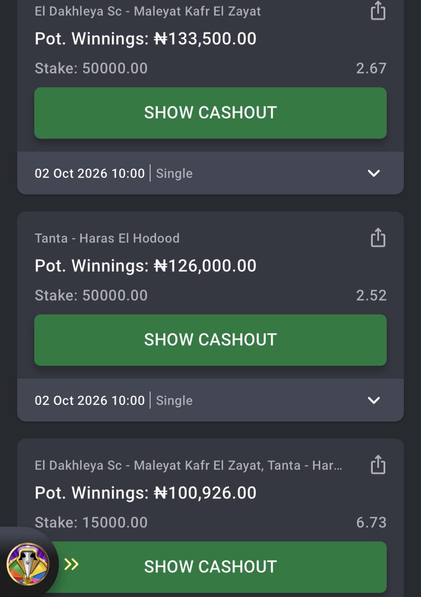 Ajebopunter's tweet photo. Single &amp; 2/2 FT X ON Bet9jaOfficial 🍀

5TGXBFV

5TGXBXR

5TGXDSZ

Remember to always Bet Responsibly 🔞 #Bet9jaCode https://t.co/FkCBzN6aWz