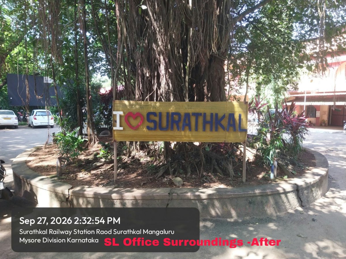 KonkanRailway's tweet photo. #SwachhataHiSeva2026 | A cleanliness drive was carried out at Surathkal Railway Station, promoting cleanliness and a hygienic environment for passengers.
#SwachhBharat #SadarSeva https://t.co/SmEkCJvndX