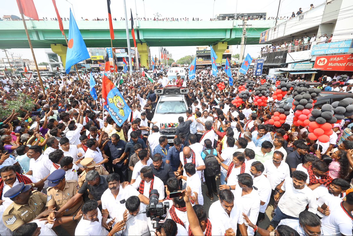 V_Senthilbalaji's tweet photo. கழகத் தலைவர், திராவிட நாயகர், மாண்புமிகு தளபதி @mkstalin அவர்கள், மதச்சார்பற்ற முற்போக்குக் கூட்டணியின் சார்பாக, தாராபுரம் சட்டமன்றத் தொகுதி இடைத்தேர்தலில் போட்டியிடும் கழக வெற்றி வேட்பாளர், வழக்கறிஞர் திருமதி எஸ். சுகன்யா அவர்களை ஆதரித்து, இன்று தாராபுரம் தொகுதியில் பிரச்சாரம் மேற்கொண்டார்..

#VoteForDMK