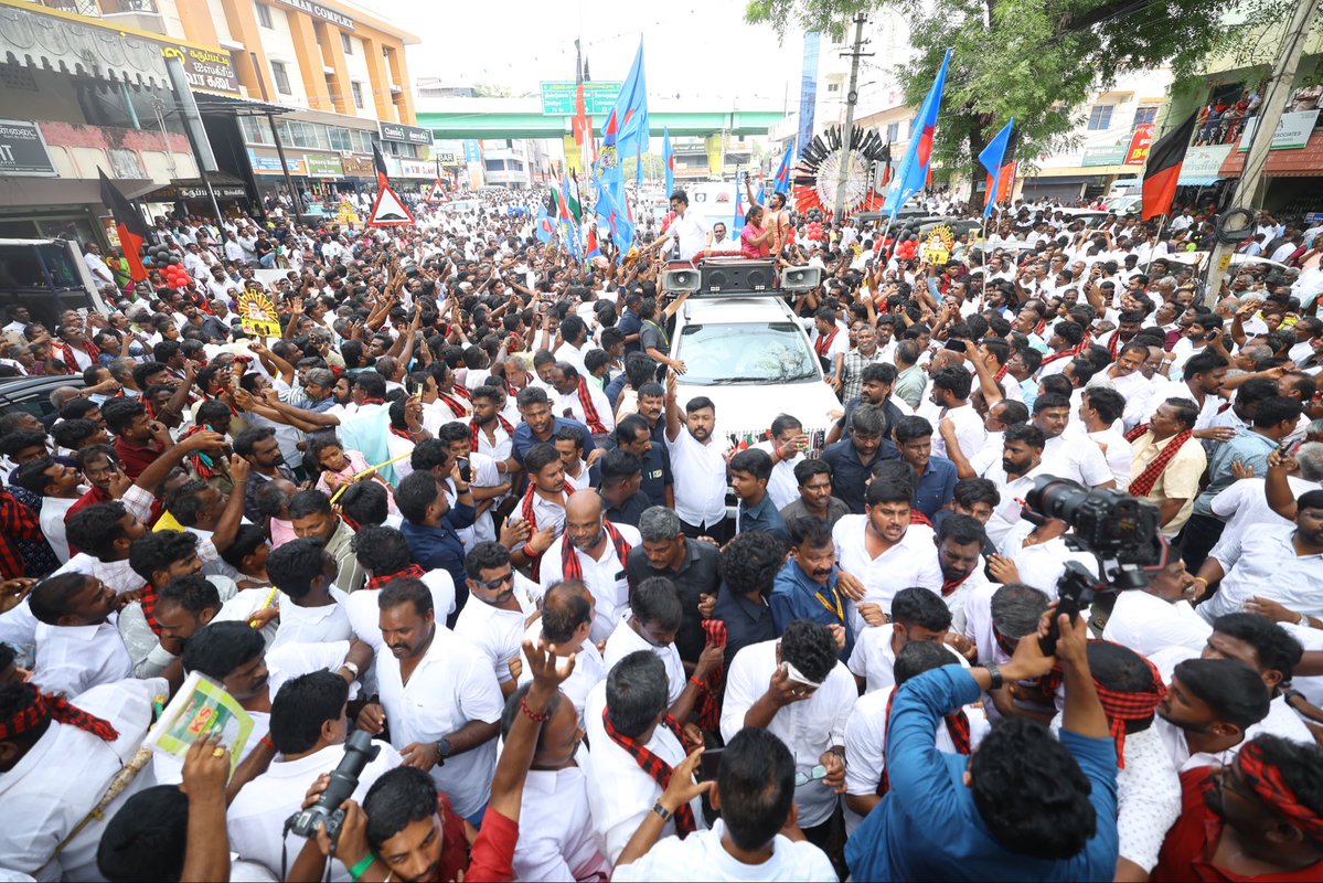 V_Senthilbalaji's tweet photo. கழகத் தலைவர், திராவிட நாயகர், மாண்புமிகு தளபதி @mkstalin அவர்கள், மதச்சார்பற்ற முற்போக்குக் கூட்டணியின் சார்பாக, தாராபுரம் சட்டமன்றத் தொகுதி இடைத்தேர்தலில் போட்டியிடும் கழக வெற்றி வேட்பாளர், வழக்கறிஞர் திருமதி எஸ். சுகன்யா அவர்களை ஆதரித்து, இன்று தாராபுரம் தொகுதியில் பிரச்சாரம் மேற்கொண்டார்..

#VoteForDMK