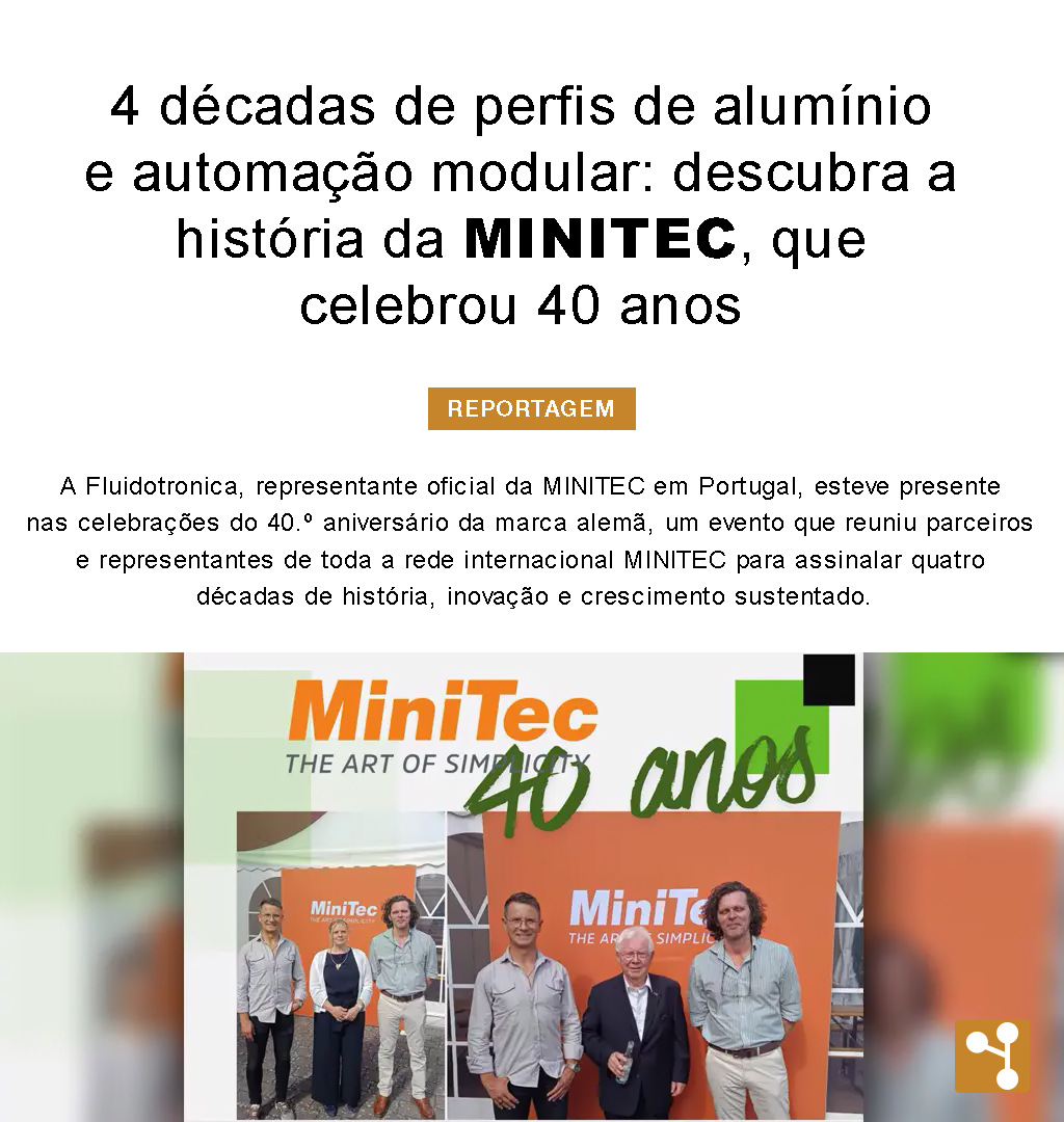 revistarobotica's tweet photo. 🎉 A MINITEC celebra 40 anos e a @Fluidotronica esteve lá!
⚙️ Parceria reforçada na automação industrial.
👉 https://t.co/XeoXFIEhmz
#Robótica #MINITEC #Automação https://t.co/6v5eneiiU3