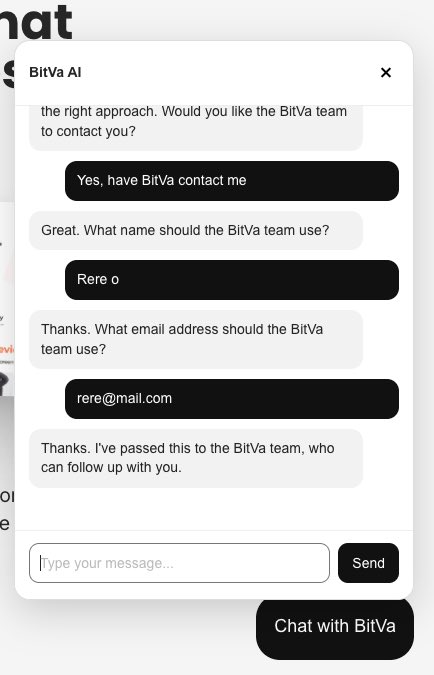 Olowott's tweet photo. I’ve been building something new at BitVa Tech.

It’s an AI Sales Assistant for business 

Learning when AI should make decisions — and where normal coding should stay in control. It’s now live on the BitVa Tech website. #AIEngineering #GenerativeAI #RAG #SoftwareEngineering https://t.co/7pM80rC95g