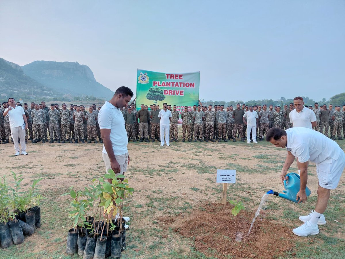 CiatCtr85137's tweet photo. A successful tree plantation drive was conducted at CIATS,CRPF,Kalikiri,Anamayya (A.P),On 2nd Oct 2026.
🌳One tree, one step toward a greener tomorrow.
      Plant trees,Protect nature,Preserve life💚
#treeplantation #GreenIndia #CleanIndia #TreePlantDrive #PlantTrees #GoGreen https://t.co/ejLHk95jmP