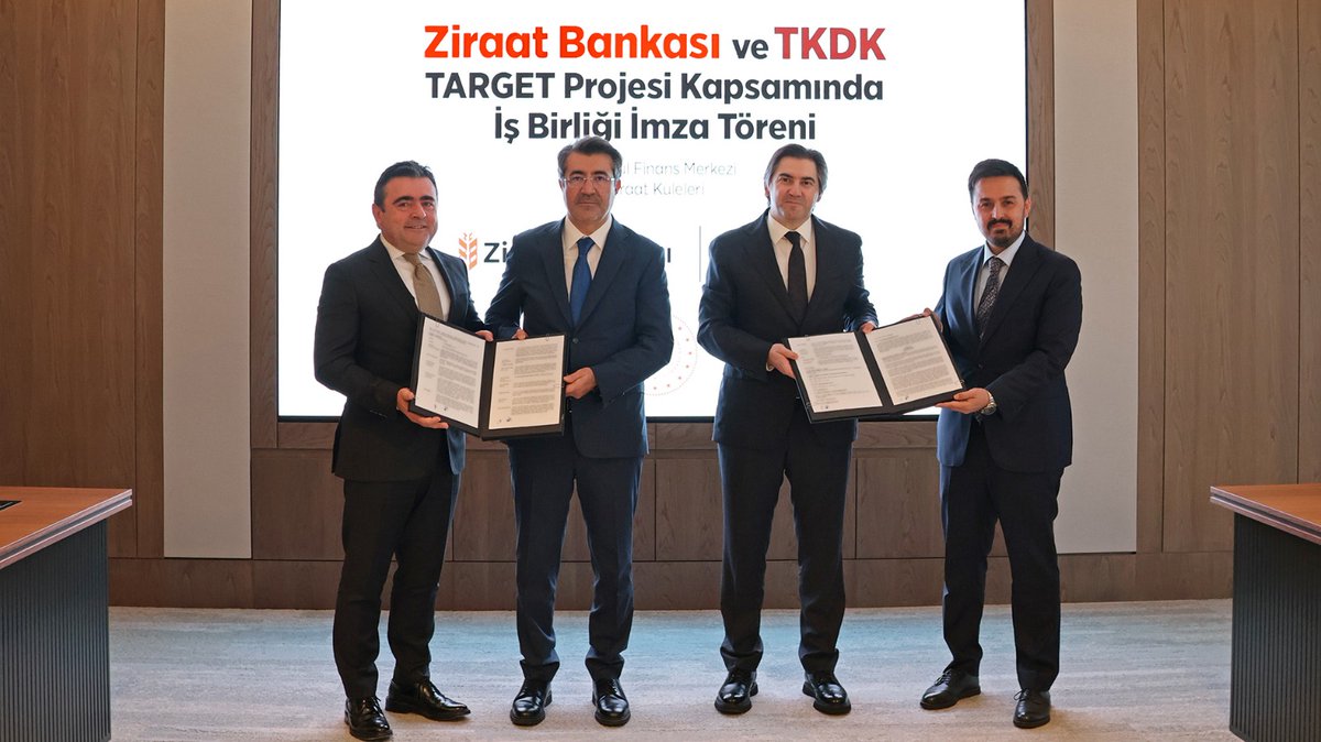 tkdkonline's tweet photo. TKDK ile Ziraat Bankası arasında Türkiye Tarım-Gıda Sektörünün İstihdam ve Kırsal Refah İçin Dönüşüm Projesi (TARGET) kapsamında tarım ve gıda sektöründeki yatırımların finansmanına yönelik iş birliği protokolü imzalandı.

Haberin devamı için:
🔗https://t.co/t1vE9AizJV https://t.co/VCYMuMPc1i