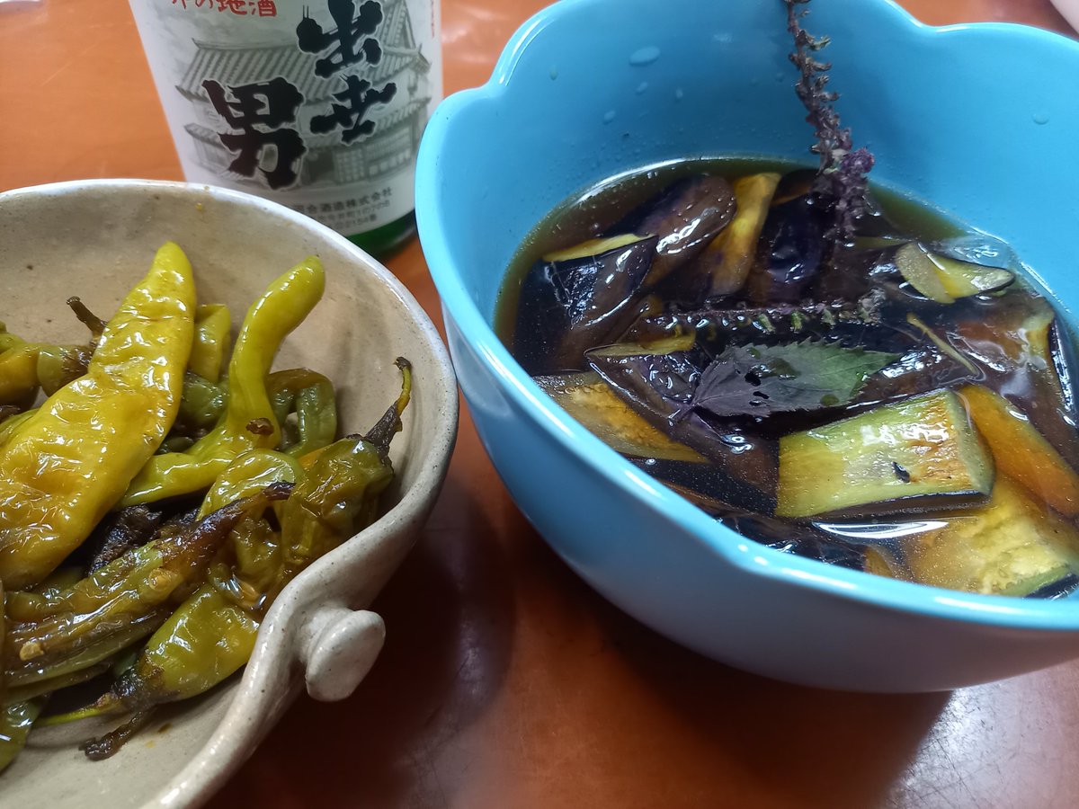 takejinohatake's tweet photo. 秋茄子の煮浸しとあまながの甘辛く炊いたのを作った🥰

煮浸しには秋らしく🍁
穂紫蘇をあしらえてみました🥰

今週もお疲れ様でした～🍻✨

#おうちごはん
#料理好きな人と繋がりたい
#晩酌 https://t.co/hJqcfZ0yzw