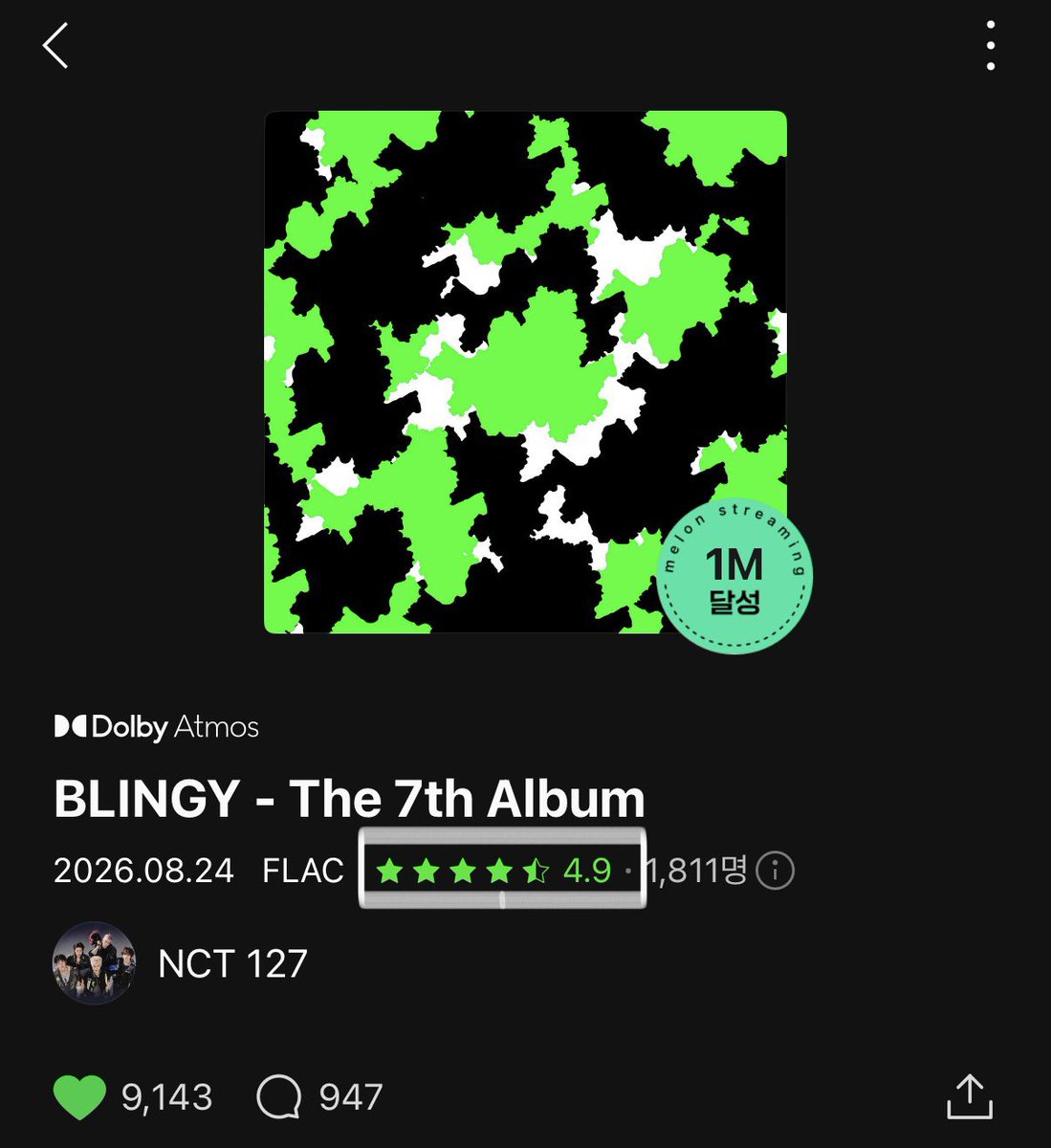 kkongnya_'s tweet photo. ‼️하트는 반영 안되는 거 맞구요‼️
-127 노래 스밍 하기!
-모든 앨범 + 곡 하트 누르기, 댓글 달기
-모든 앨범 별 5개 주기
(앨범 들어가서 별 누르면 평점 줄 수 있어요)
-멜론 뮤비, 포토,매거진에 하트 누르기, 댓글 달기

Nct127 뮤직 웨이브 스밍
-> https://t.co/7zp9MCFOJk

시즈니 화이팅!! https://t.co/GrEJpaZpr7