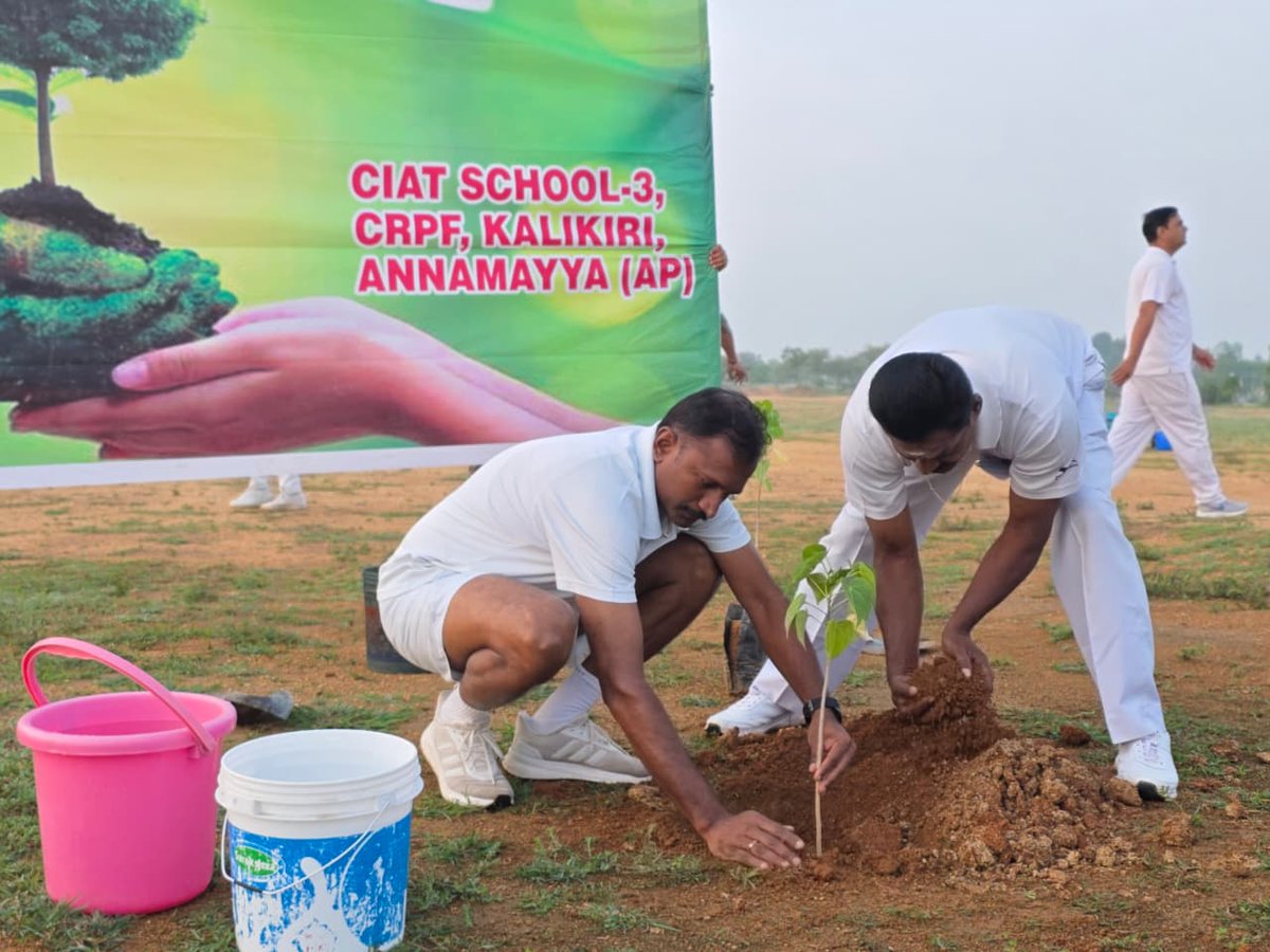 CiatCtr85137's tweet photo. A successful tree plantation drive was conducted at CIATS,CRPF,Kalikiri,Anamayya (A.P),On 2nd Oct 2026.
🌳One tree, one step toward a greener tomorrow.
      Plant trees,Protect nature,Preserve life💚
#treeplantation #GreenIndia #CleanIndia #TreePlantDrive #PlantTrees #GoGreen https://t.co/ejLHk95jmP