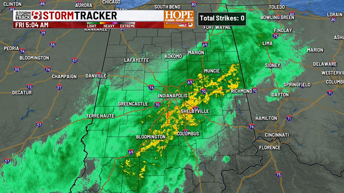 marcusbailey's tweet photo. FRIDAY - Rain is pushing through along a front this morning. Nothing severe, but bus stop/morning commute will be impacted. Temps have already hit maximum - so expect mid/upper 60s through this afternoon under cloudy skies.
#INwx https://t.co/MQVUnoyMvx