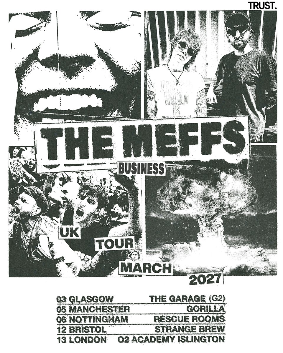 O2AcademyIsl's tweet photo. Purveyors of frantic punk rock The Meffs are bringing their must-see live show to #O2AcademyIslington on Sat 13 May 🎸

Tickets on sale now 🔗https://t.co/RaKK8t9DMc
#TheMeffs https://t.co/vUyvVXRwZh