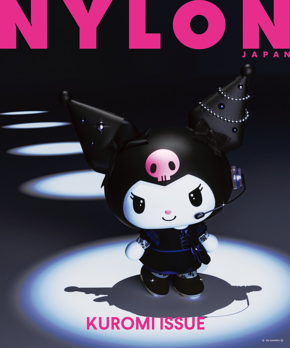 kuromi_staff's tweet photo. ─── ⋆⋅ ☆ ⋅⋆ ───
NYLON JAPAN KUROMI ISSUE
2026.10.23　発売決定
─── ⋆⋅ ☆ ⋅⋆ ───

KUROMIがNYLONを一冊丸ごとジャックした
『NYLON JAPAN KUROMI ISSUE』が発売決定 ⸝*˳༚ ⋆

付録はふわふわフェイスポーチ＆ステッカー🖤💜

🔗詳細&ご予約はこちら
https://t.co/qFtTrnpt8B

#artist_KUROMI
#NYLONJAPAN
