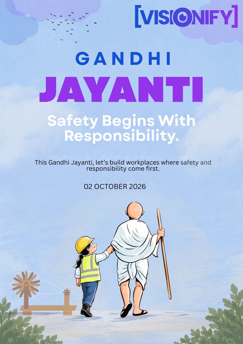 visionify's tweet photo. Safety begins with responsibility.

This Gandhi Jayanti, let’s build workplaces where looking out for one another is part of everyday culture.

Happy Gandhi Jayanti!

#AI #Computervision #Safety #Gandhijayanti https://t.co/tDAlzRT1dn