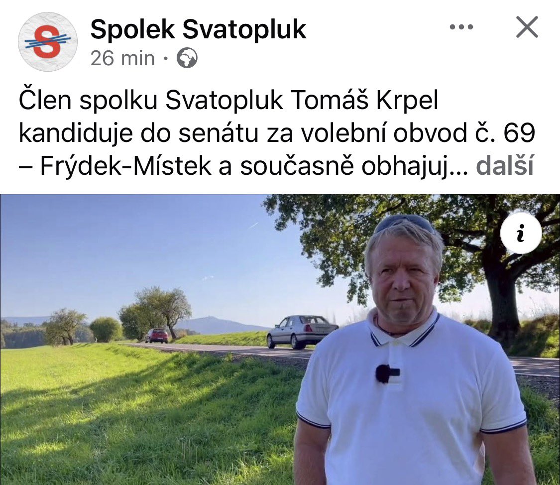 gisat's tweet photo. Tomáš Krpel je další kandidát do Senátu s blízkými vztahy k proruskému spolku Svatopluk. https://t.co/Zw3ybN43gG
