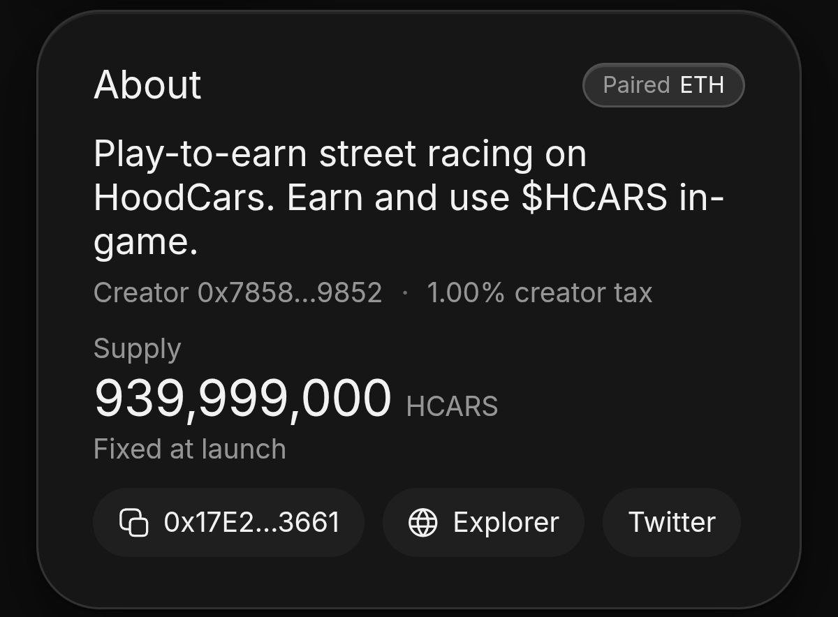 HoodCarsgame's tweet photo. 🔥 COMMUNITY ANNOUNCEMENT: 60M TOKENS BURNED! 🚀🚗

We have just successfully burned 60,000,000 $HCARS tokens forever! 📉🔥

Deflationary mechanics in full effect to strengthen the ecosystem and reward our community of drivers. The supply is tightening and the engine is revving up! 🏎️💨

🔗 https://t.co/1DksJHb4XS
$HCARS
CA: 0x17e2fa4263be259d7f88ac15b2afcb7557073661