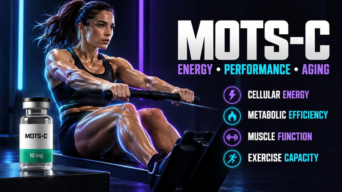 enhanced_info1's tweet photo. Why is MOTS-C attracting so much attention?

⚡ Cellular energy  
🔥 Metabolic efficiency  
💪 Muscle function  
🏃 Exercise capacity

Its connection to mitochondria makes MOTS-C especially interesting for research into performance, recovery and healthy aging. https://t.co/XSzbnULAWM
