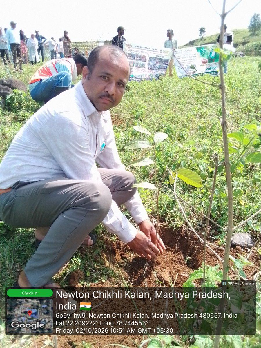 newtonchikhali's tweet photo. Swachh newton CHIKHLI ...2 October  "SWACHH DIVAS" EK PED MAA KE NAAM
 (@SwachhBharatGov, 
@SwachhBharat, 
@MoHUA_India
@MoJSDDWS
@urbansbmmp
@mpurbandeptt @newtonchikhli
#SHS2026 #SwachhataHiSeva2026
#SBM_U 
#SwachhMadhyaPradesh 
#SwachhBharat https://t.co/ceGrtGgCe6