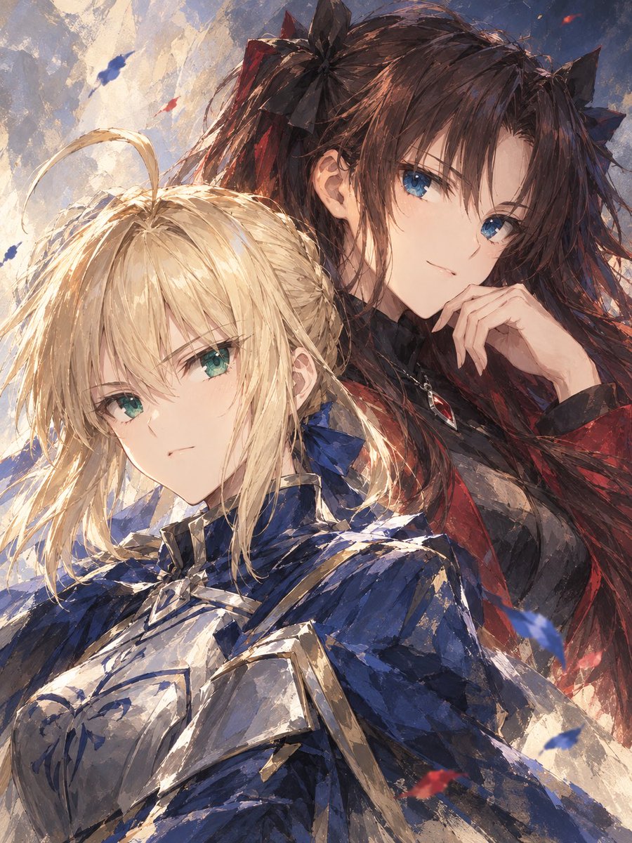Kkhookyou's tweet photo. The witch's night is almost here. 🌙
Couldn't resist — Saber &amp; Rin, for the coming tale.
AI-generated ✦ #魔法使いの夜 #Fate #TYPEMOON #AIart https://t.co/mQZr4jaZq9
