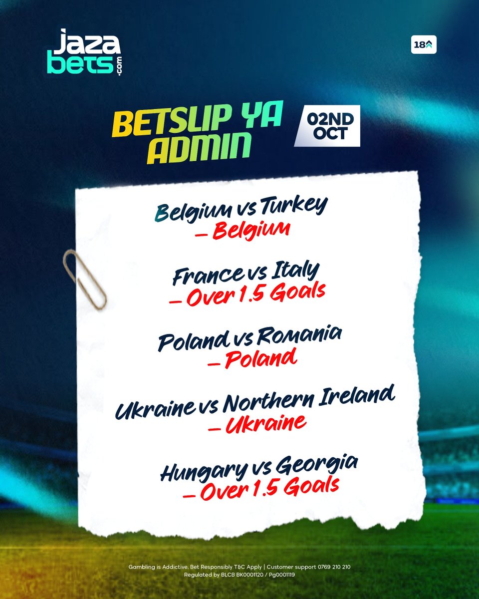 jazabets's tweet photo. Betslip ya Admin ni moto leo! Changamka boss usipitwe na form.

Ingia site, set slip mapema 👉 https://t.co/vImpVdLiU1 betslip code X174UB

Enjoy boosted odds, instant cashouts, na free withdrawals.

#Jazabets #BetslipYaAdmin https://t.co/rlKAC1keGr