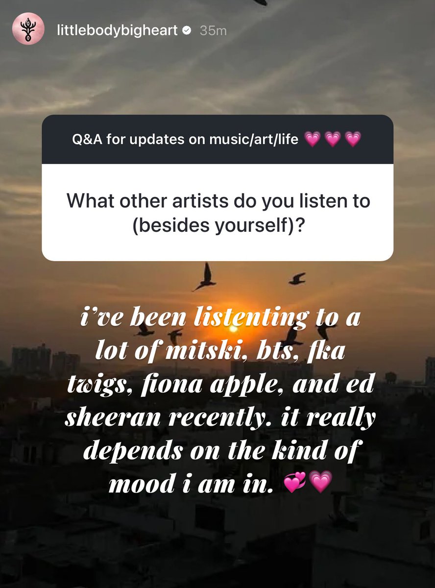 reyscigar's tweet photo. 🚨 Melanie Martinez when asked which artists she listens to:

"BTS, FKA Twigs, Fiona Apple, and Ed Sheeran" https://t.co/6BDCA80tMn