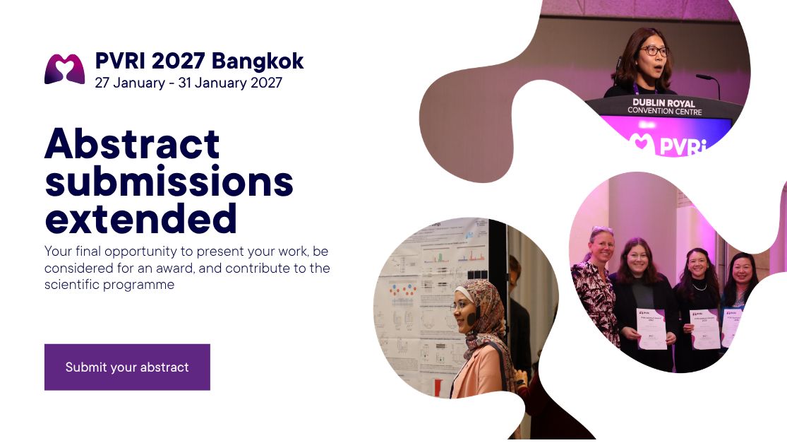 PVRI's tweet photo. Abstract deadline has been extended! 📢

Due to popular demand, abstract submissions for PVRI 2027 Bangkok have been extended until:

🗓️ 12 October 2026 at 09:00 BST

Don't miss your opportunity to:
✅️ present your work
✅️ compete for prestigious awards
✅️ share your research with the global PH community

➡️ Submit now: https://t.co/d4X6nLQwCF