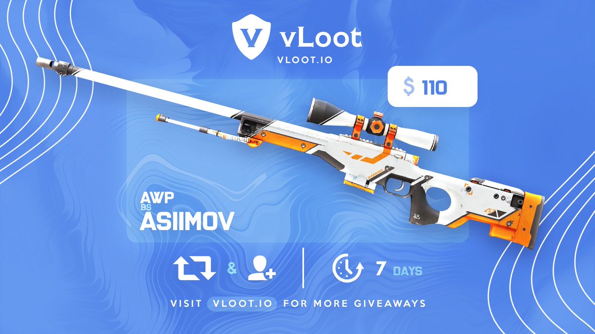 cs2community's tweet photo. CS2 AWP Asiimov Giveaway ($110) 🎁

✅ Follow @cs2community &amp; @vloot_io
✅ Like + Retweet  
✅ Tag 1 friend

Winner drawn in 7 days, good luck 🥰 https://t.co/DlKDdCI6gl