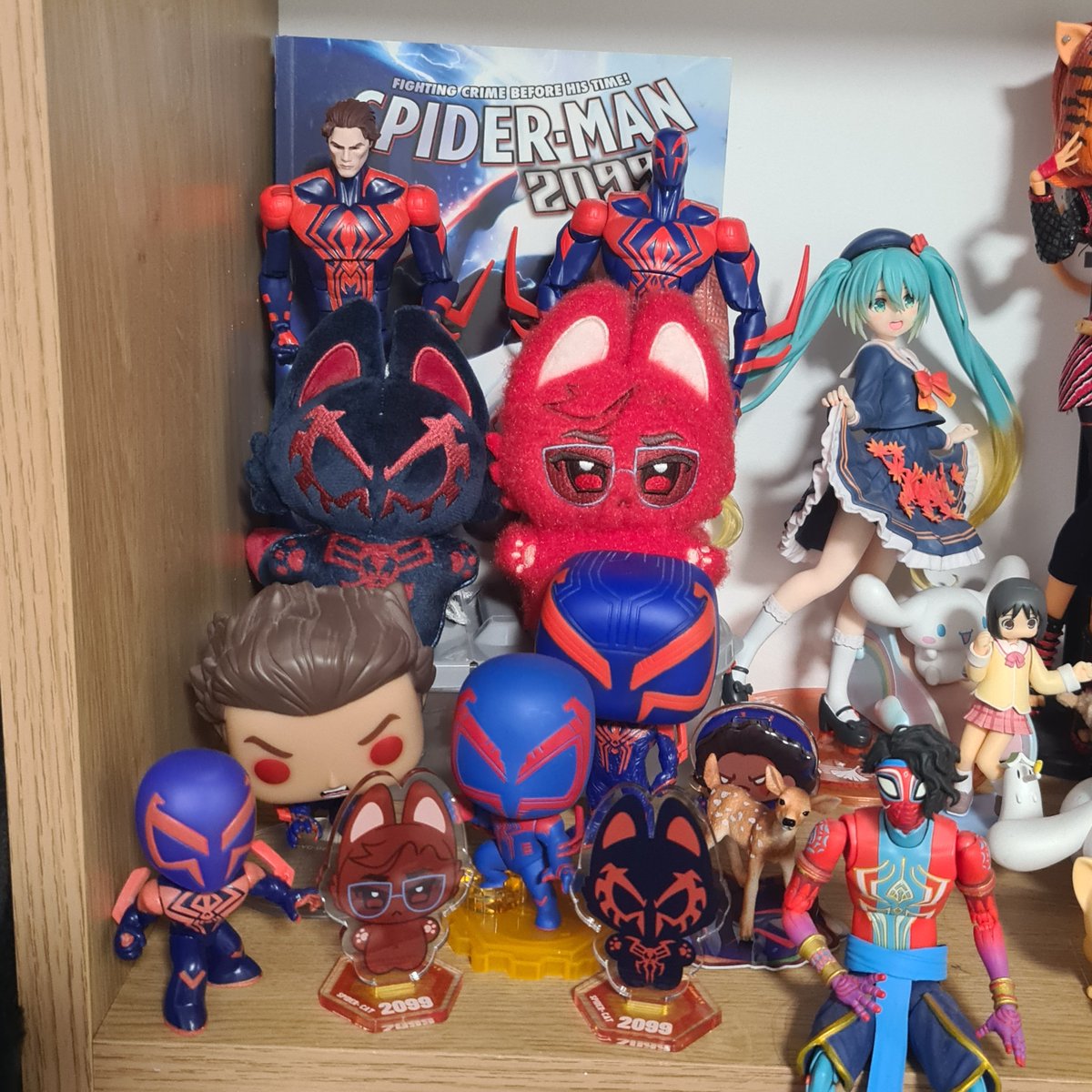 darlidoe's tweet photo. my miguel shelf at uni.. it will grow.. #yup #miguelohara #atsv i want to find more comic miguel merch bc those 2 comic miguel plushies r the cutest things ever https://t.co/S1WhL047ov