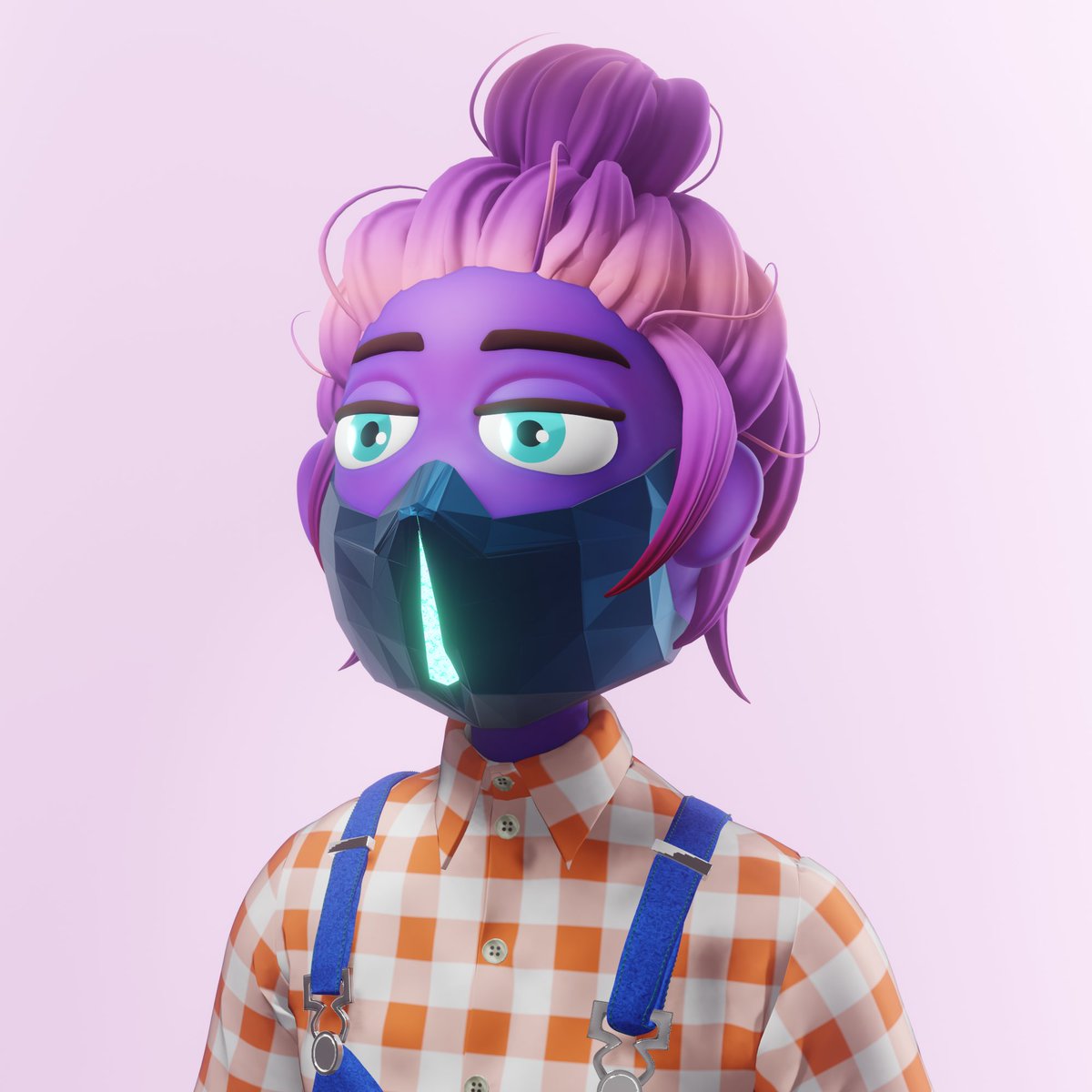 chromedao's tweet photo. First look: Chrome #53

Messy Bun over a Polygonal Mask, angry set with gold teeth flashing. Suit Farmer Orange against Flamingo, blue eyes cutting through. Soft top, hard edges, warm glow.

https://t.co/cecb1OLX8c

#Solana #NFT #ChromeDAO https://t.co/BSHfB01Lrf