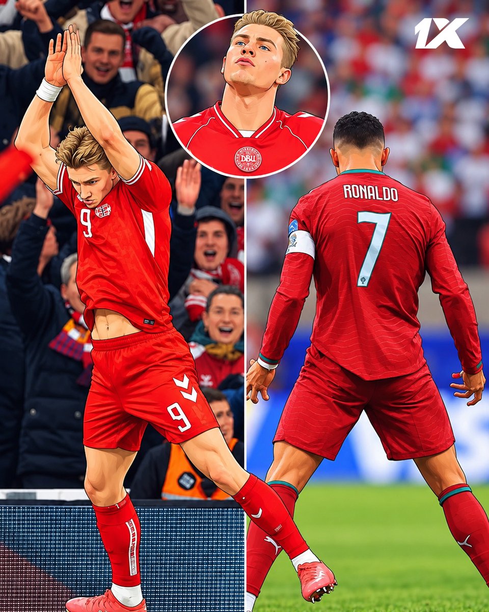 1xBet_Francais's tweet photo. #HØJLUND A TOUT COMPRIS 🥺🇵🇹
Il a marqué, a fait le « SIIIUUU » et a rendu hommage à Cristiano #Ronaldo.
Oui, on est déjà fans de Højlund pour la vie 🗣
📎 https://t.co/LArIUz0nRu
#DENPOR | #NationsLeague https://t.co/WsJ1DJp8Wh