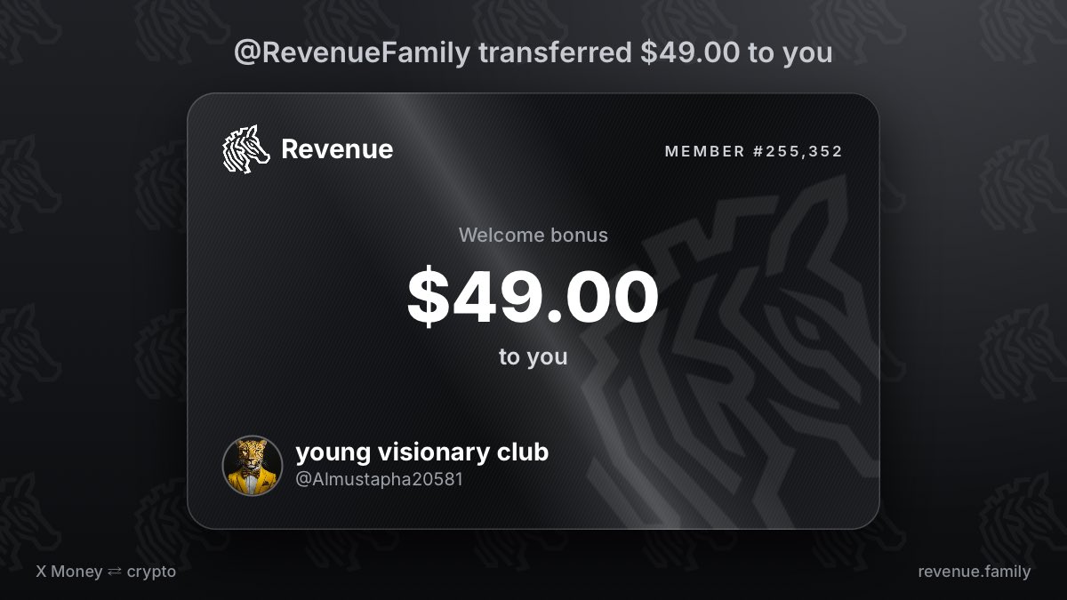 Almustapha20581's tweet photo. @RevenueFamily I accept $49.00 from @RevenueFamily https://t.co/mEug9El6N5