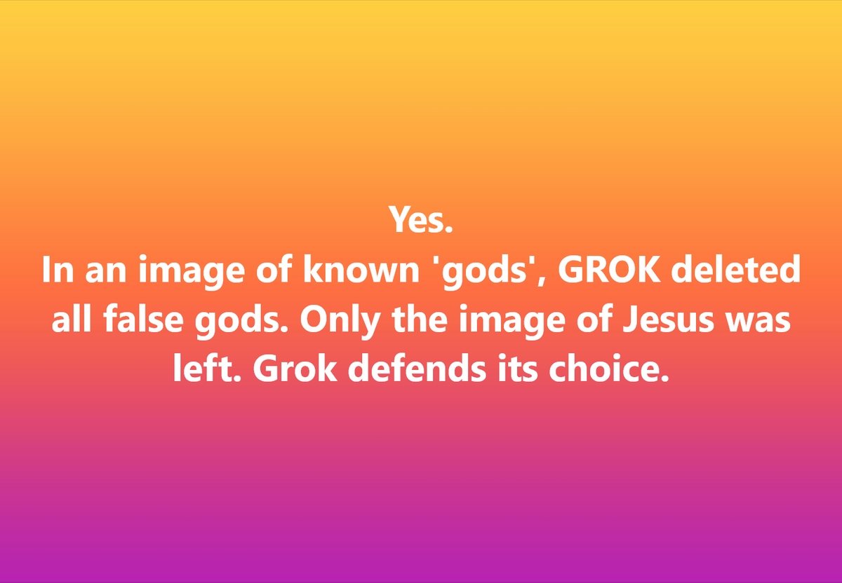 MNeddeau's tweet photo. Grok.... #OnlyTrueGod #ChristianNation #ChristianFaith https://t.co/GrfTU5BZrF