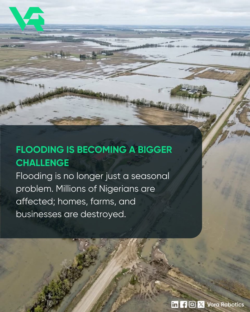 VoraRobotics's tweet photo. How can drones help Nigeria prepare for and respond to floods?

Our latest article explores how aerial mapping and drone technology can support smarter flood preparedness and emergency response. 

Read the full article below. 

https://t.co/TIY5LnQeEj https://t.co/tWX27QGmpd